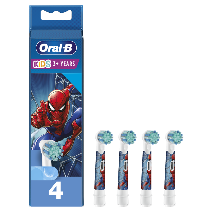 Oral-B Kids Spiderman Ανταλλακτικές Κεφαλές Παιδικής Ηλεκτρικής Οδοντόβουρτσας , 4 τμχ